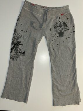 Grunge Romeo &  Juliet Couture  Low-Rise Gray Sweatpants
